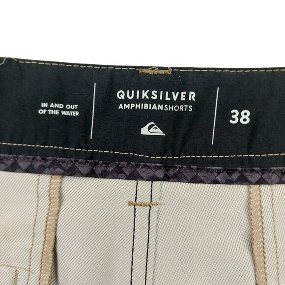 Quiksilver Shorts Mens 38 Beige Amphibian Hybrid Lightweight Beach Outdoor - Picture 8 of 12